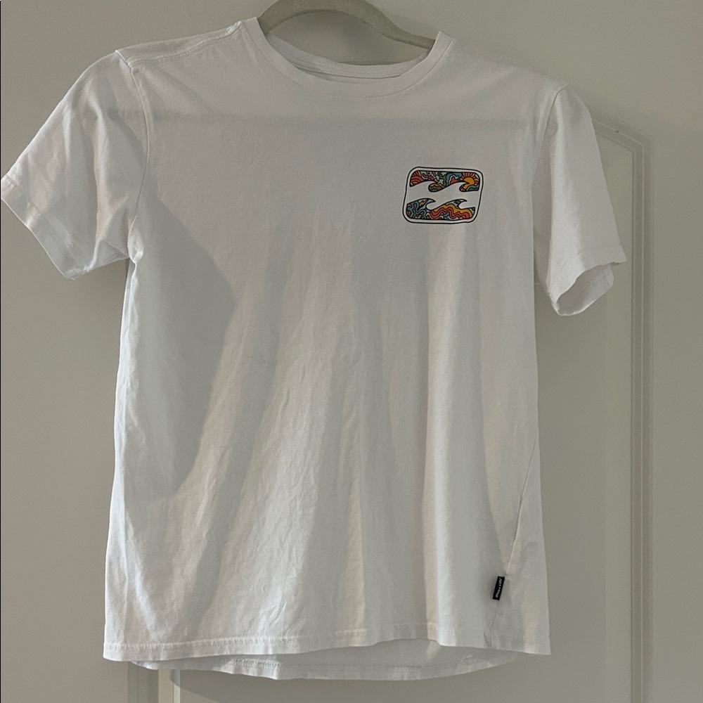 Billabong White Kids Medium T-Shirt with Colorful Logo